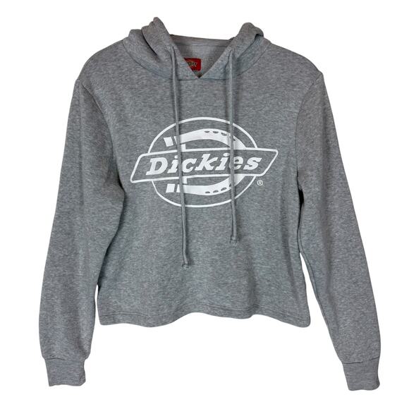 Dickies Tops - Dickies‎ Hoodie Women Medium Gray Graphic Fleece Lined Long Sleeve Drawstring